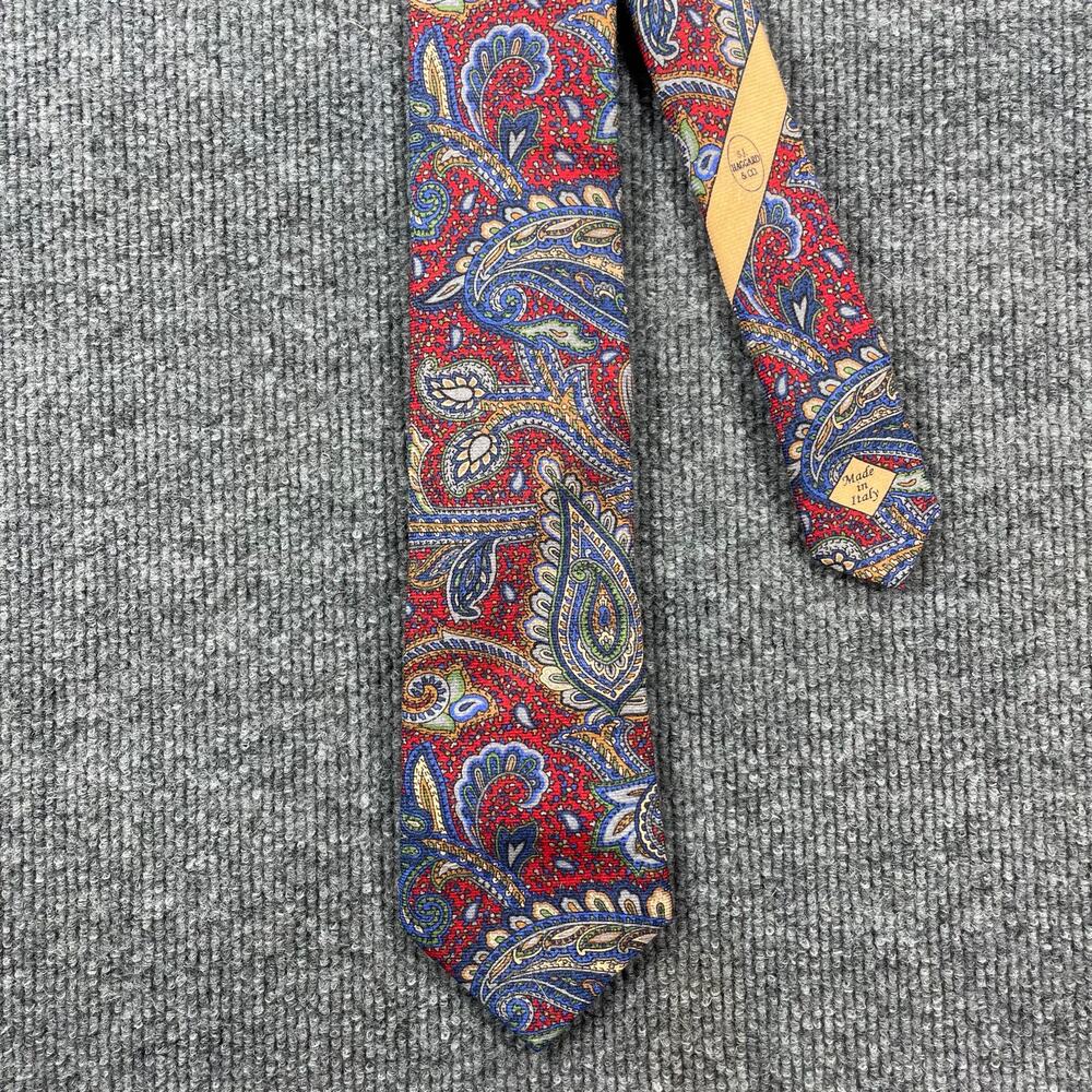 S.J. Haggard & Co. Tie 3.5" X 60" Paisley Italian Made Wool/Silk Blend